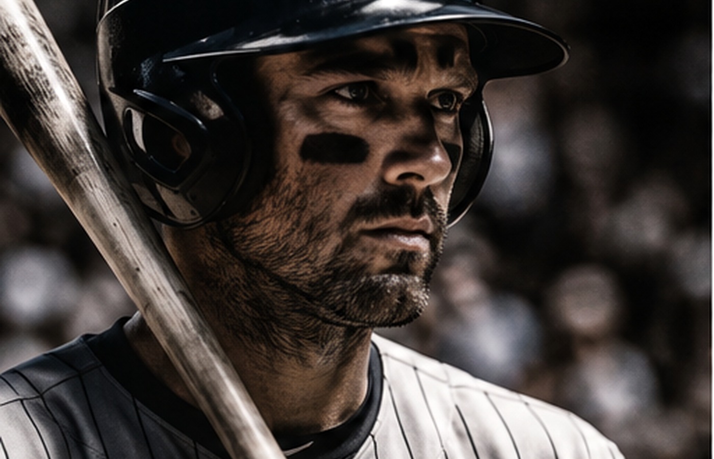 Focused baseball athlete before competition