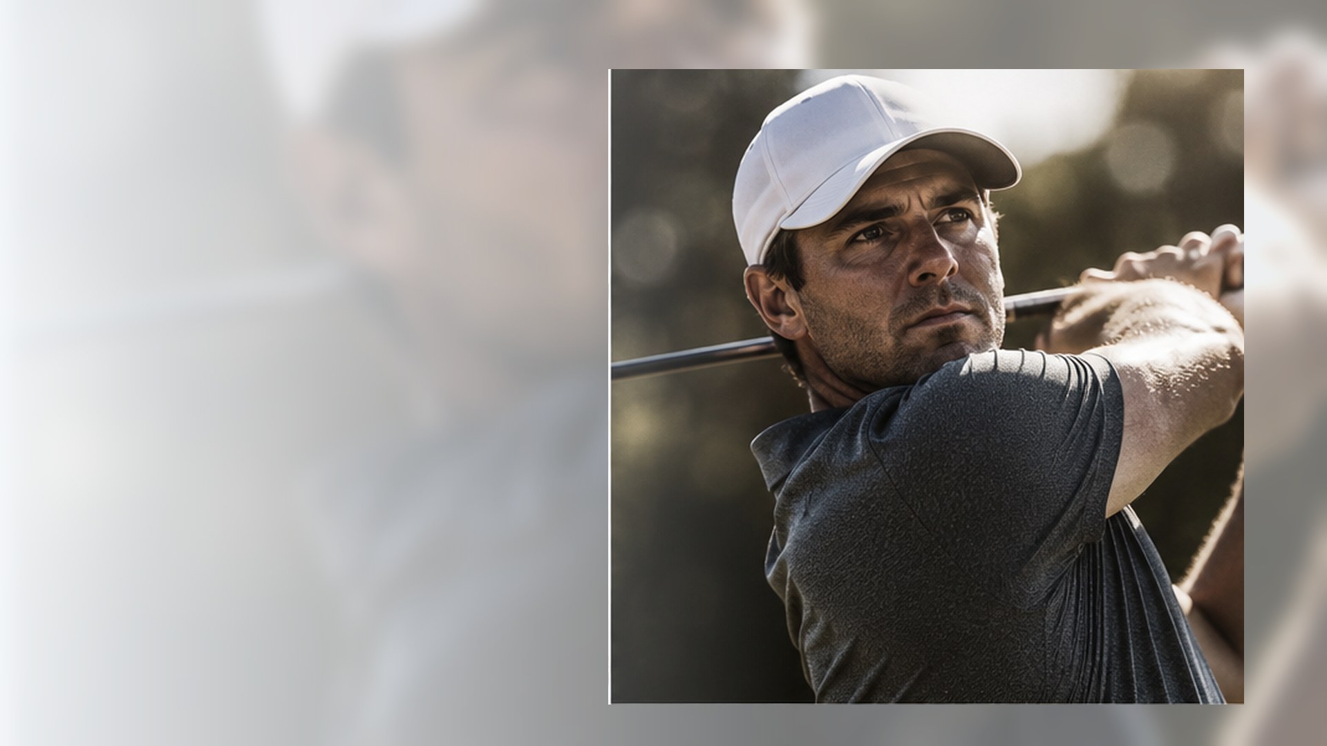 Focused golfer preparing for competition